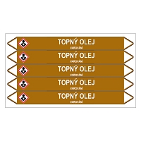 Značení potrubí, topný olej,5 ks, 150 × 12 mm